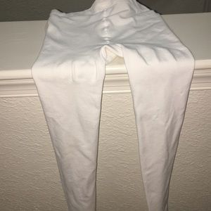 White fleece lined tights